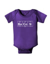 Bacon Periodic Table of Elements Baby Bodysuit Dark by TooLoud-Baby Romper-TooLoud-Purple-06-Months-Davson Sales