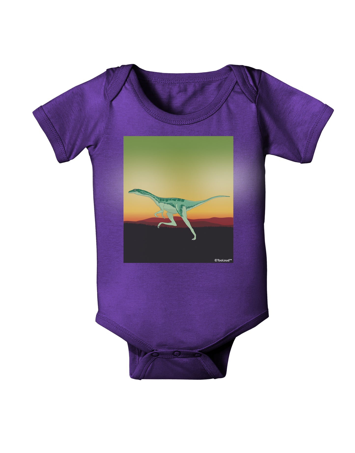 Ornithomimus Velox - Without Name Baby Bodysuit Dark by TooLoud-Baby Romper-TooLoud-Purple-06-Months-Davson Sales