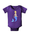 Mermaid Design - Blue Baby Bodysuit Dark-Baby Romper-TooLoud-Purple-06-Months-Davson Sales