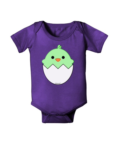 Cute Hatching Chick - Green Baby Bodysuit Dark by TooLoud-Baby Romper-TooLoud-Purple-06-Months-Davson Sales