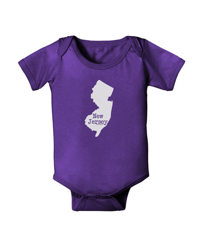 New Jersey - United States Shape Baby Bodysuit Dark by TooLoud-Baby Romper-TooLoud-Purple-06-Months-Davson Sales