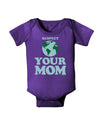 Respect Your Mom - Mother Earth Design - Color Baby Bodysuit Dark-Baby Romper-TooLoud-Purple-06-Months-Davson Sales