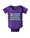 My First Easter - Yellow Blue Green Eggs Baby Bodysuit Dark by TooLoud-Baby Romper-TooLoud-Purple-06-Months-Davson Sales