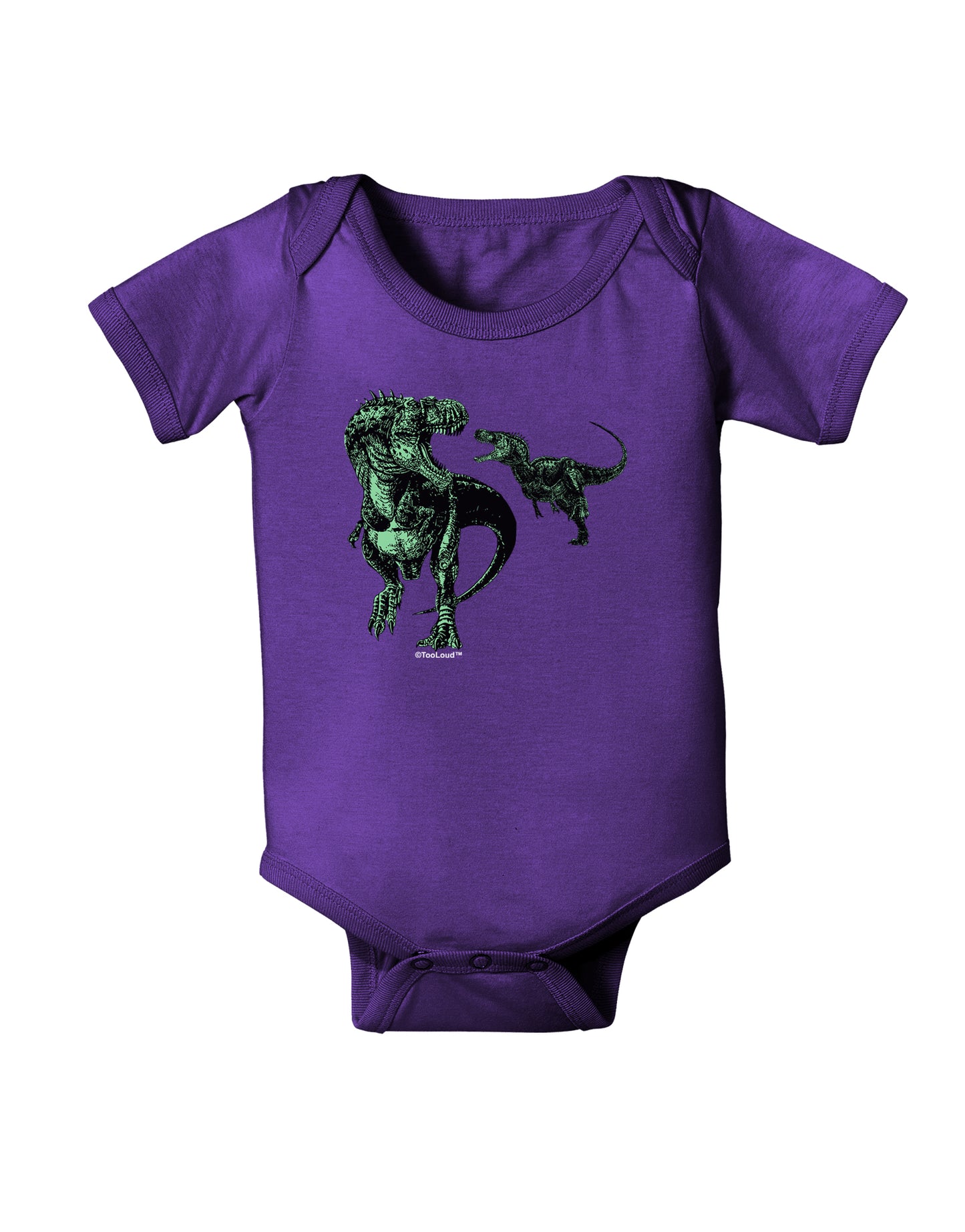 Jurassic Dinosaur Design 1 Baby Bodysuit Dark by TooLoud-Baby Romper-TooLoud-Purple-06-Months-Davson Sales