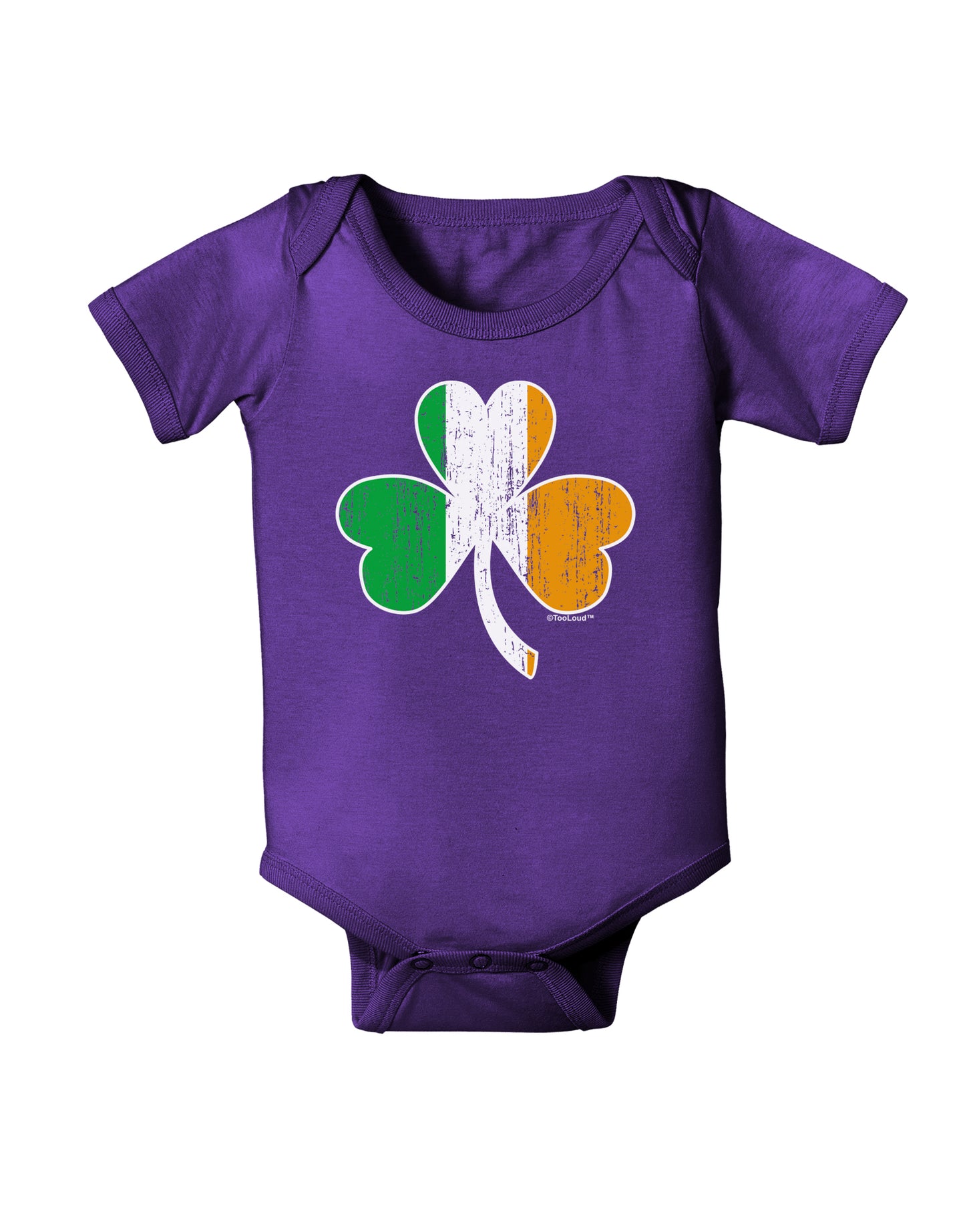 Irish Flag - Shamrock Distressed Baby Bodysuit Dark by TooLoud-Baby Romper-TooLoud-Purple-06-Months-Davson Sales