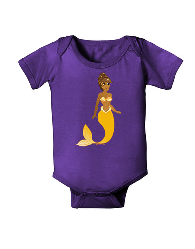 Mermaid Design - Yellow Baby Bodysuit Dark-Baby Romper-TooLoud-Purple-06-Months-Davson Sales