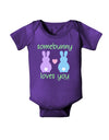 Somebunny Loves You Baby Bodysuit Dark by TooLoud-Baby Romper-TooLoud-Purple-06-Months-Davson Sales