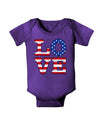 American Love Design - Distressed Baby Bodysuit Dark by TooLoud-Baby Romper-TooLoud-Purple-06-Months-Davson Sales
