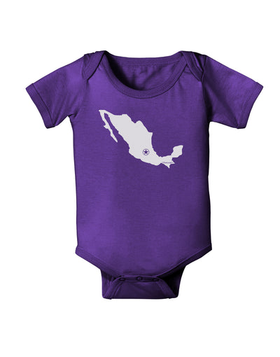Mexico - Mexico City Star Baby Bodysuit Dark-Baby Romper-TooLoud-Purple-06-Months-Davson Sales