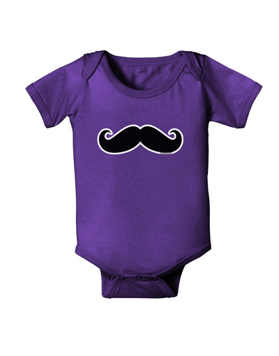 Big Fancy Mustache Baby Bodysuit Dark-Baby Romper-TooLoud-Purple-06-Months-Davson Sales