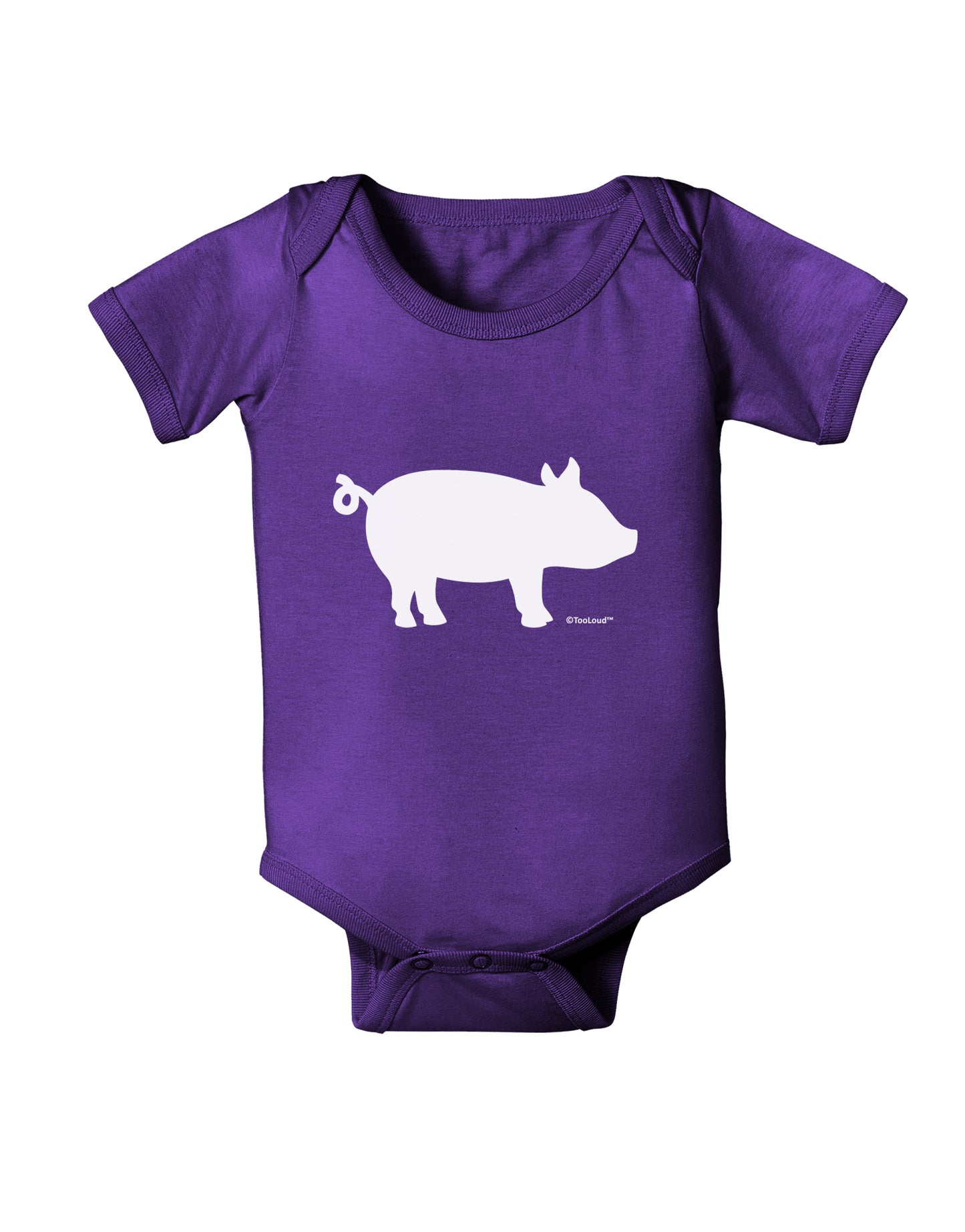 Pig Silhouette Design Baby Bodysuit Dark by TooLoud-Baby Romper-TooLoud-Purple-06-Months-Davson Sales