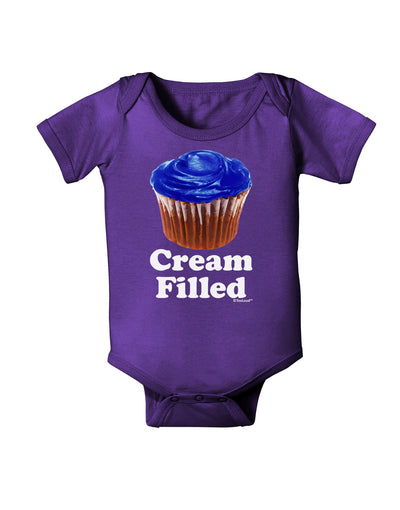 Cream Filled Blue Cupcake Design Baby Bodysuit Dark by TooLoud-Baby Romper-TooLoud-Purple-06-Months-Davson Sales