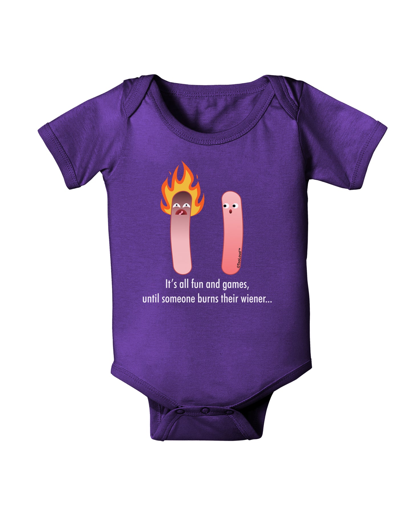 It's All Fun and Games - Wiener Baby Bodysuit Dark by TooLoud-Baby Romper-TooLoud-Purple-06-Months-Davson Sales