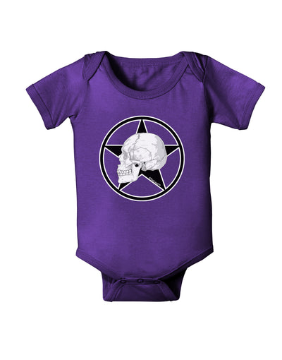 White Skull With Star Baby Bodysuit Dark by TooLoud-Baby Romper-TooLoud-Purple-06-Months-Davson Sales