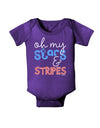 Oh My Stars and Stripes - Patriotic Design Baby Bodysuit Dark-Baby Romper-TooLoud-Purple-06-Months-Davson Sales