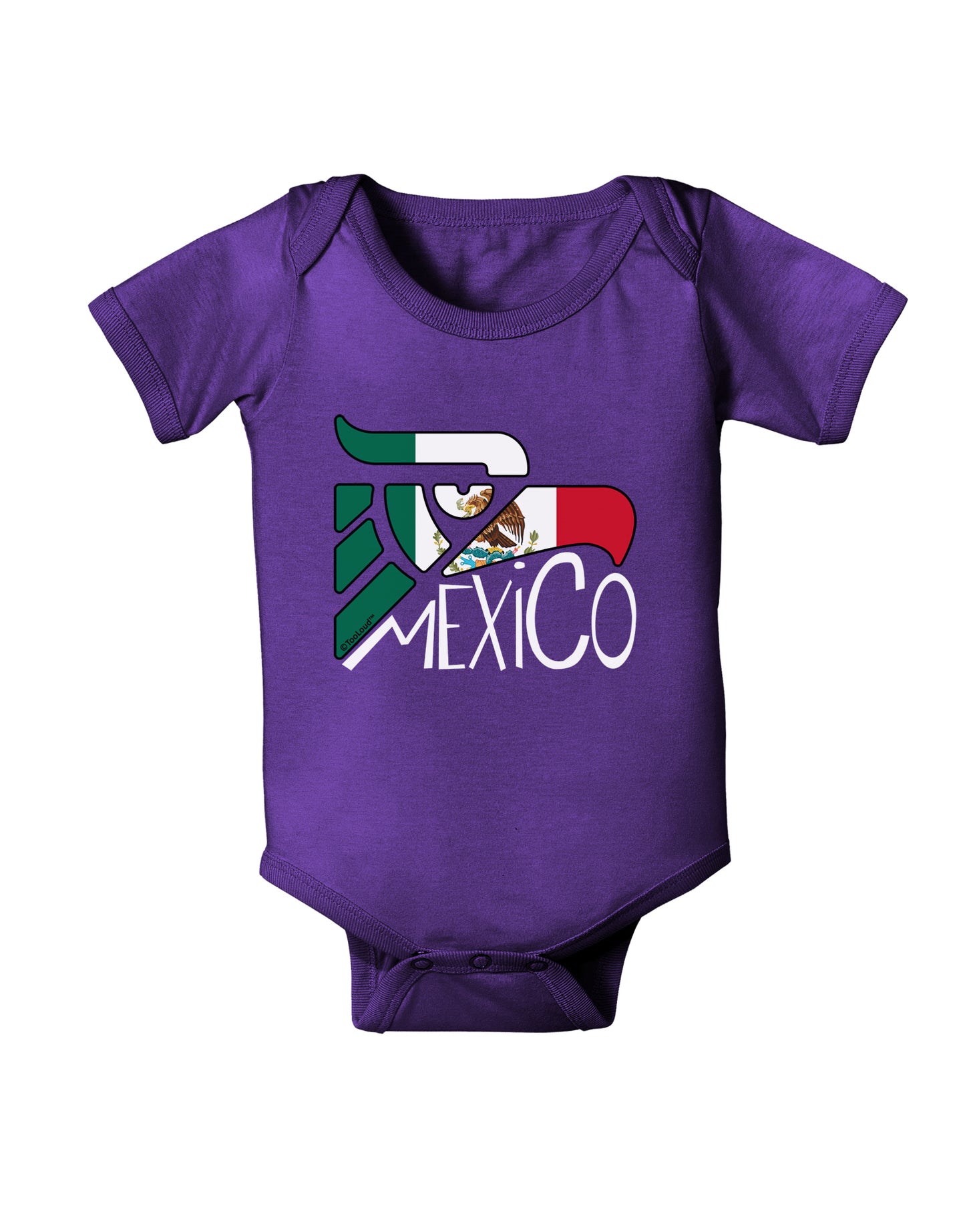 Mexico Eagle Symbol - Mexican Flag - Mexico Baby Bodysuit Dark by TooLoud-Baby Romper-TooLoud-Purple-06-Months-Davson Sales