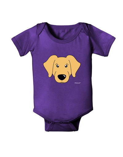 Cute Golden Retriever Dog Baby Bodysuit Dark by TooLoud-Baby Romper-TooLoud-Purple-06-Months-Davson Sales