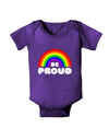 Rainbow - Be Proud Gay Pride Baby Bodysuit Dark by TooLoud-Baby Romper-TooLoud-Purple-06-Months-Davson Sales