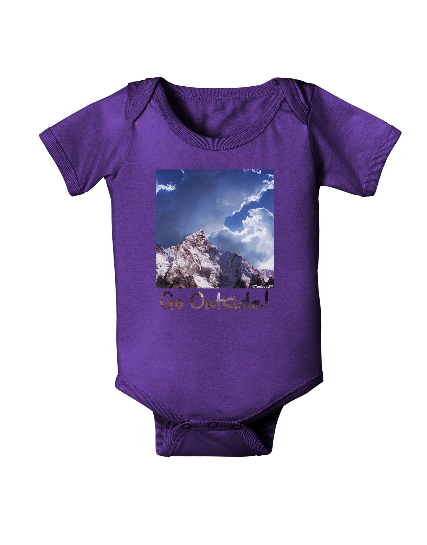 Go Outside Mountain Baby Bodysuit Dark by TooLoud-Baby Romper-TooLoud-Purple-06-Months-Davson Sales