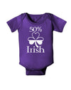50 Percent Irish - St Patricks Day Baby Bodysuit Dark by TooLoud-Baby Romper-TooLoud-Purple-06-Months-Davson Sales