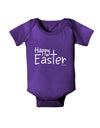 Happy Easter with Cross Baby Bodysuit Dark by TooLoud-Baby Romper-TooLoud-Purple-06-Months-Davson Sales