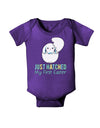 Just Hatched - My First Easter - Blue Baby Bodysuit Dark by TooLoud-Baby Romper-TooLoud-Purple-06-Months-Davson Sales