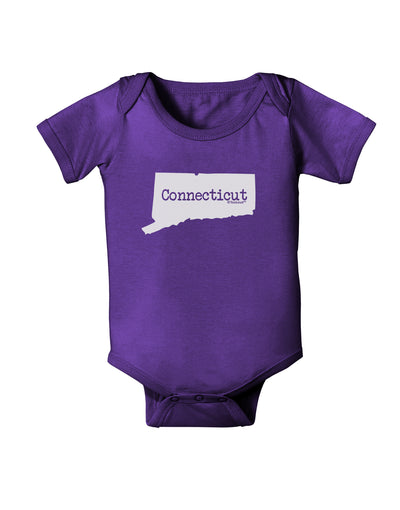 Connecticut - United States Shape Baby Bodysuit Dark by TooLoud-Baby Romper-TooLoud-Purple-06-Months-Davson Sales