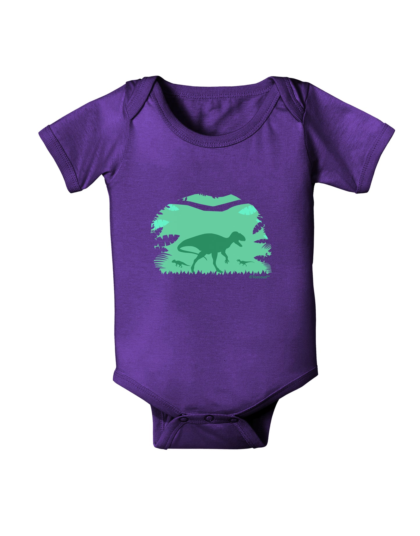 Dinosaur Silhouettes - Jungle Baby Bodysuit Dark by TooLoud-Baby Romper-TooLoud-Purple-06-Months-Davson Sales