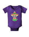 Cat with Sombrero and Poncho Baby Bodysuit Dark by TooLoud-Baby Romper-TooLoud-Purple-06-Months-Davson Sales
