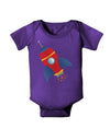 Space Rocket Ship and Stars Baby Bodysuit Dark by TooLoud-Baby Romper-TooLoud-Purple-06-Months-Davson Sales