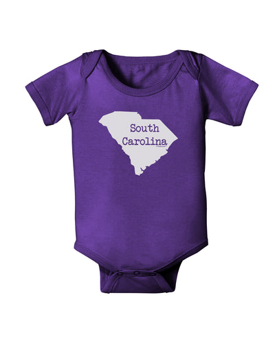 South Carolina - United States Shape Baby Bodysuit Dark by TooLoud-Baby Romper-TooLoud-Purple-06-Months-Davson Sales