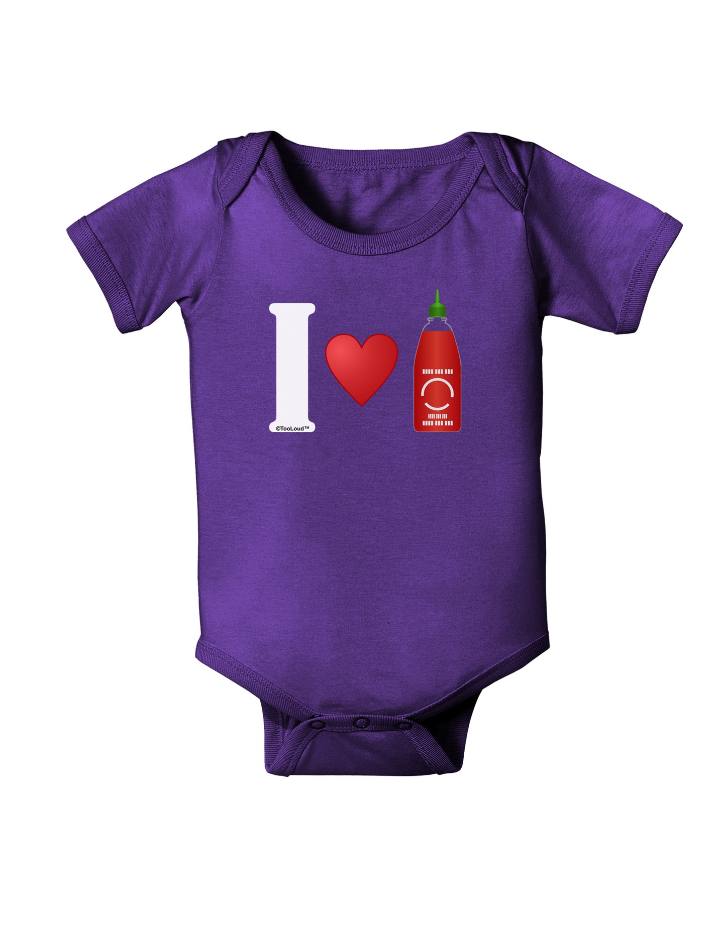 I Heart Sriracha Design Baby Bodysuit Dark by TooLoud-Baby Romper-TooLoud-Purple-06-Months-Davson Sales