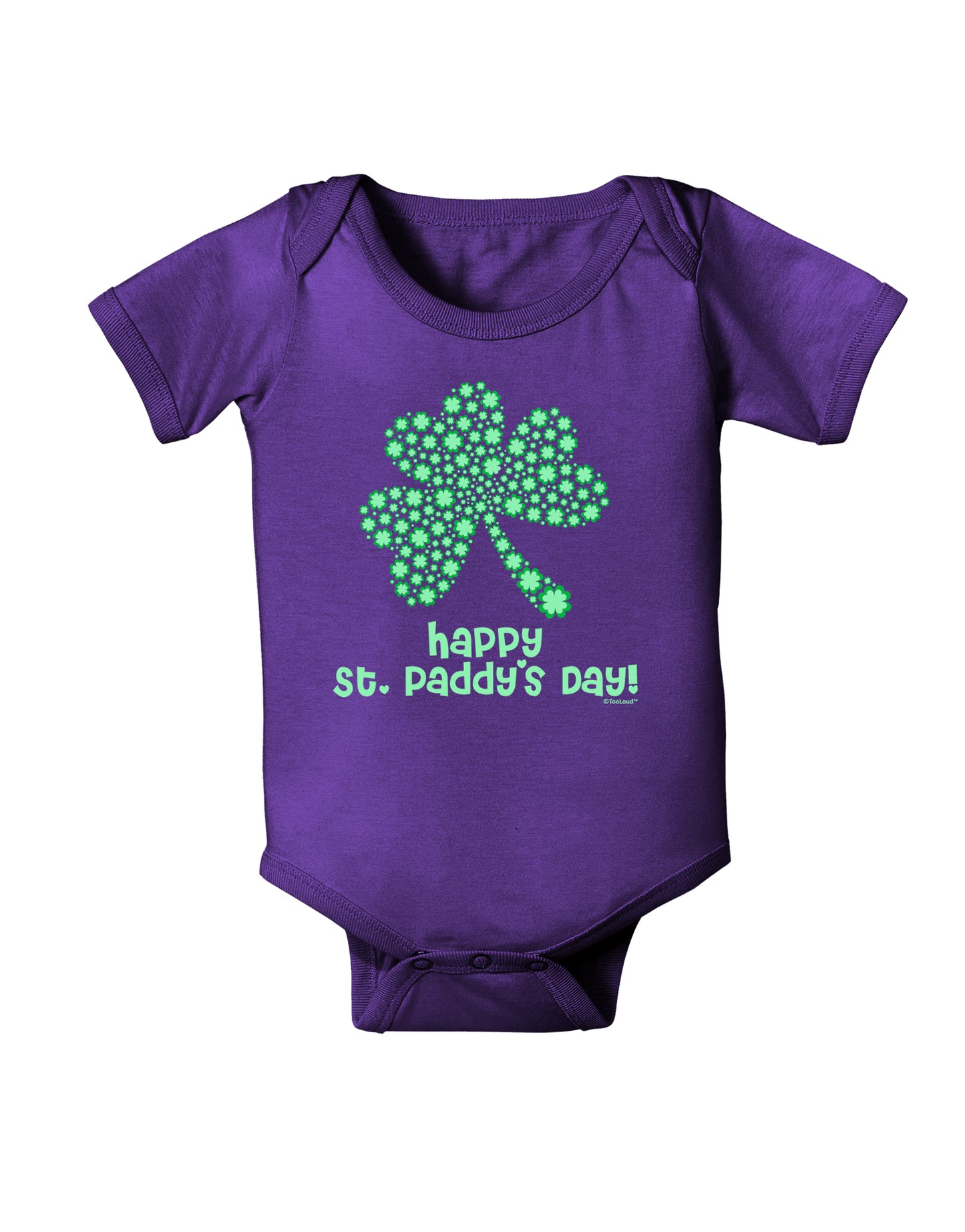 Happy St. Paddy's Day Shamrock Design Baby Bodysuit Dark by TooLoud-Baby Romper-TooLoud-Purple-06-Months-Davson Sales