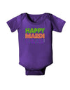 Happy Mardi Gras Text Baby Bodysuit Dark by TooLoud-Baby Romper-TooLoud-Purple-06-Months-Davson Sales