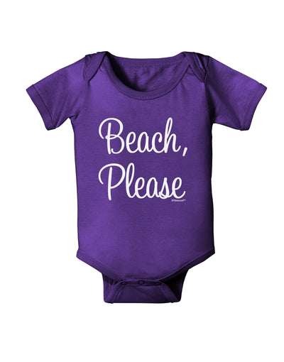 Beach Please Baby Bodysuit Dark-Baby Romper-TooLoud-Purple-06-Months-Davson Sales