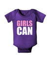 Girls Can Baby Bodysuit Dark by TooLoud-Baby Romper-TooLoud-Purple-06-Months-Davson Sales