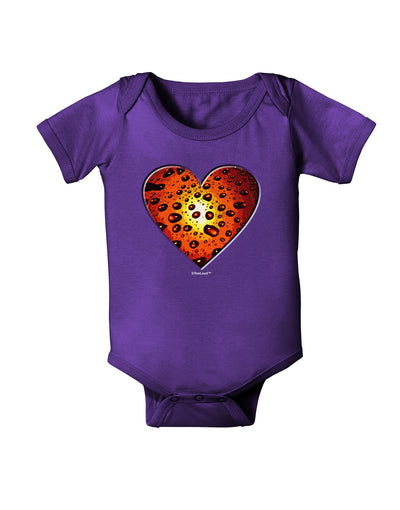 Water Droplet Heart Orange Baby Bodysuit Dark by TooLoud-Baby Romper-TooLoud-Purple-06-Months-Davson Sales