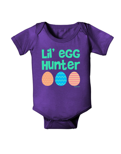 Lil' Egg Hunter - Easter - Green Baby Bodysuit Dark by TooLoud-Baby Romper-TooLoud-Purple-06-Months-Davson Sales