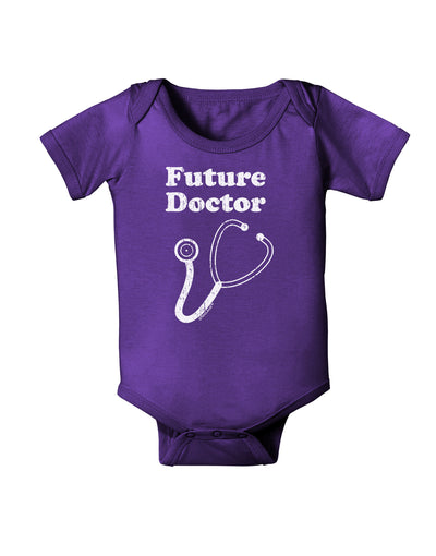 Future Doctor Distressed Baby Bodysuit Dark-Baby Romper-TooLoud-Purple-06-Months-Davson Sales