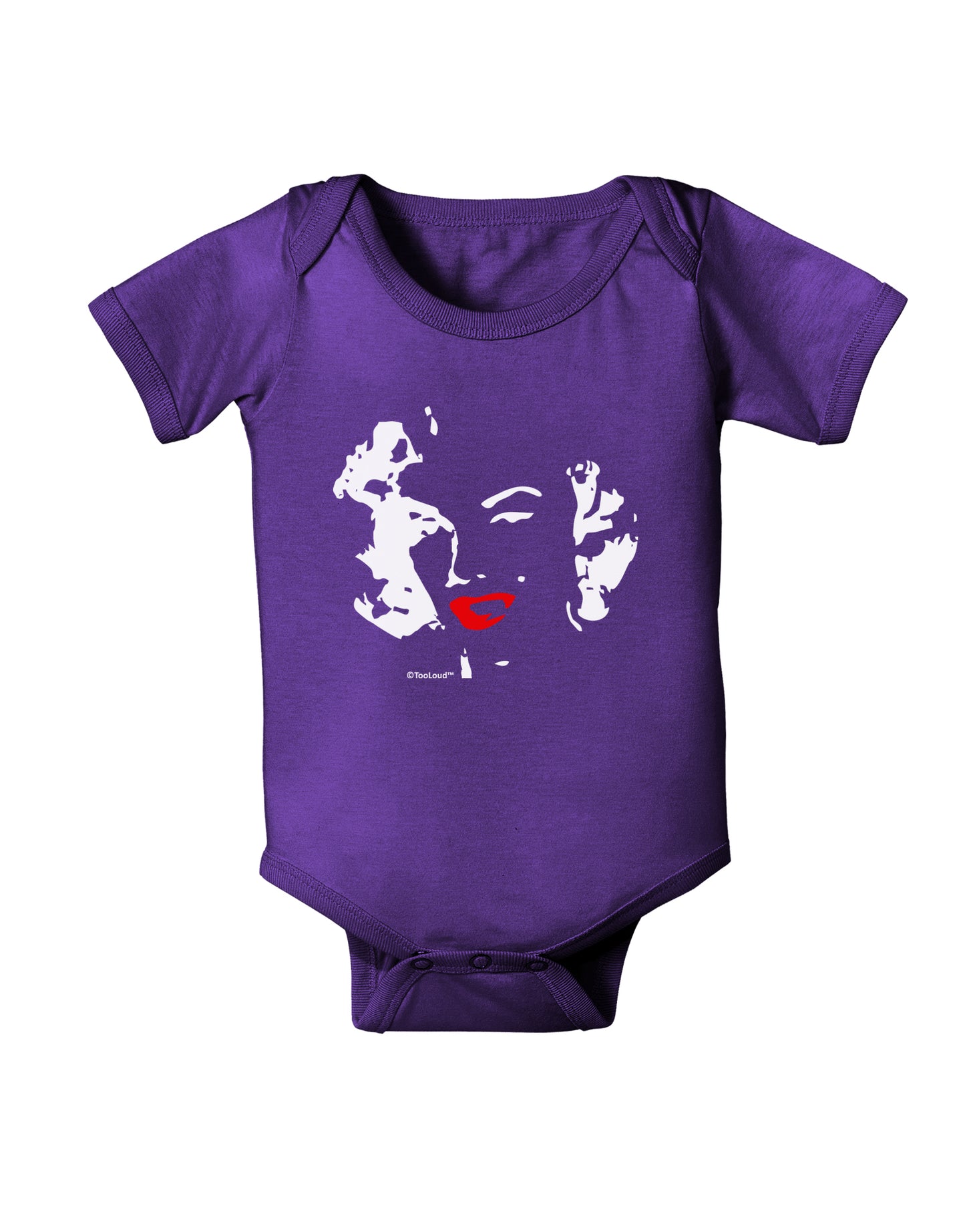 Marilyn Monroe Cutout Design Red Lips Baby Bodysuit Dark by TooLoud-Baby Romper-TooLoud-Purple-06-Months-Davson Sales