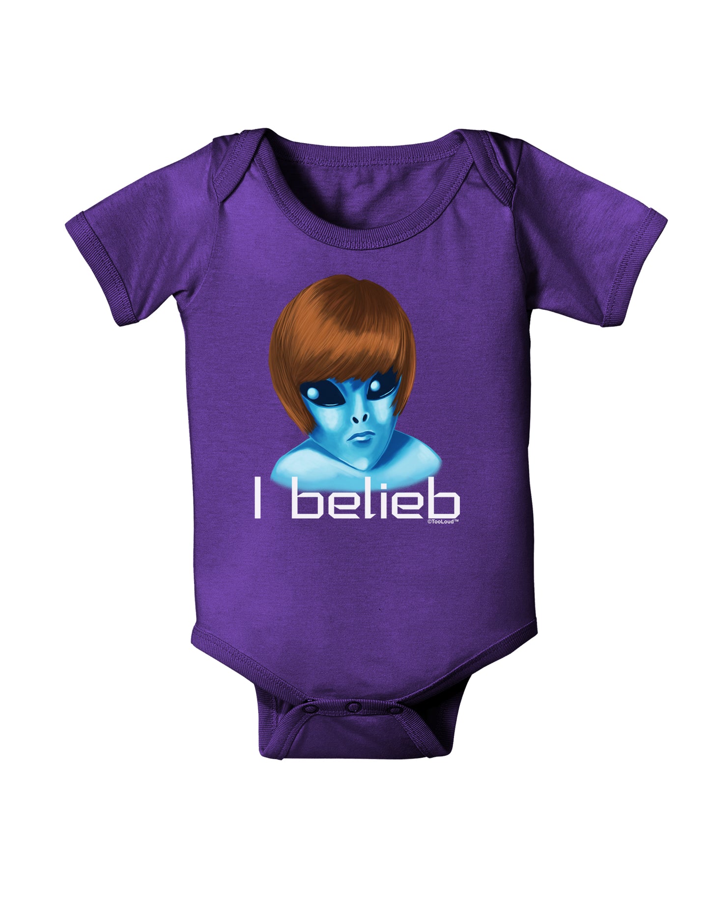 Extraterrestial - I Belieb Baby Bodysuit Dark by TooLoud-Baby Romper-TooLoud-Purple-06-Months-Davson Sales