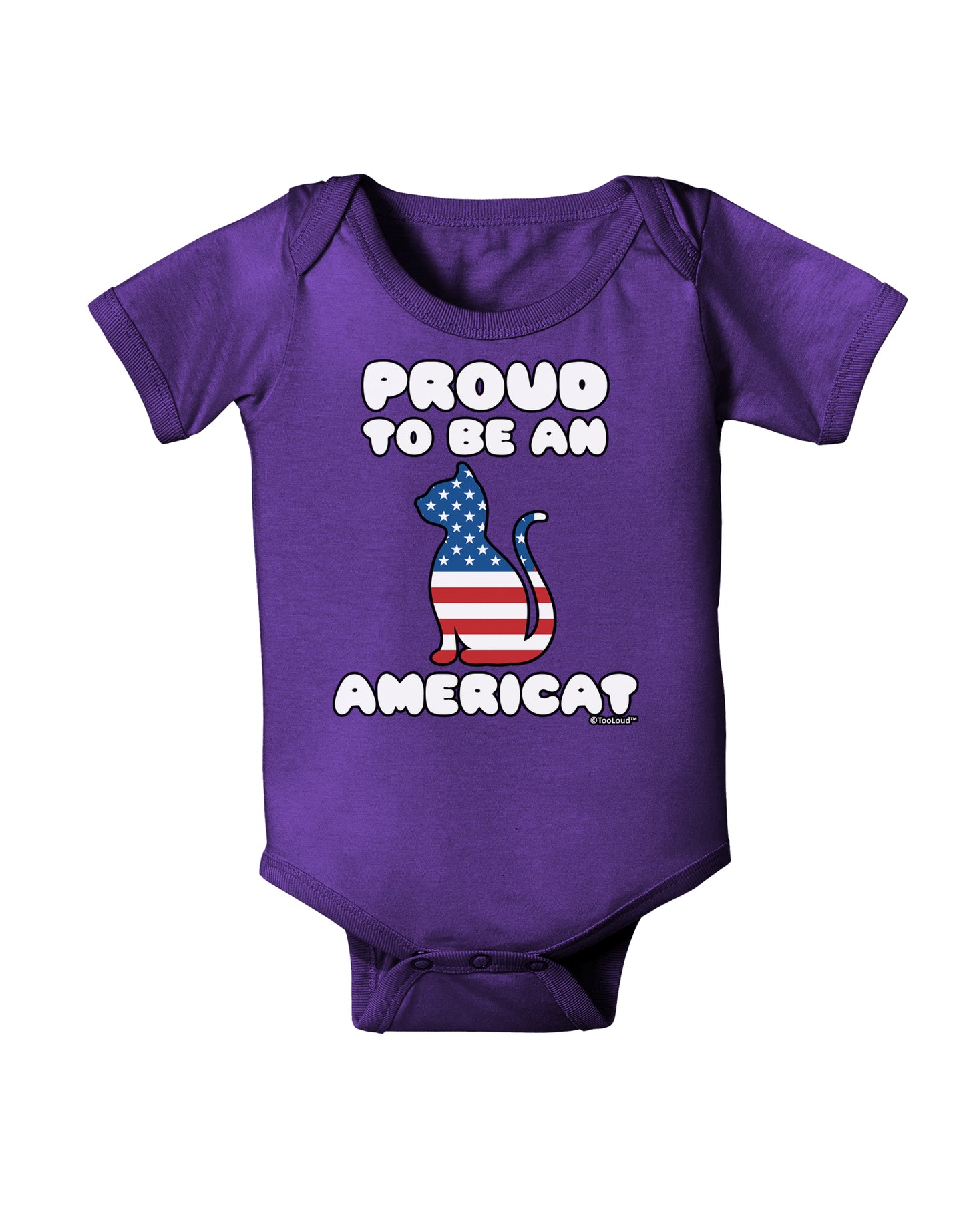 Proud to Be an Americat Baby Bodysuit Dark by TooLoud-Baby Romper-TooLoud-Purple-06-Months-Davson Sales