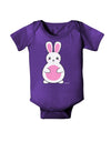 Cute Easter Bunny - Pink Baby Bodysuit Dark by TooLoud-Baby Romper-TooLoud-Purple-06-Months-Davson Sales