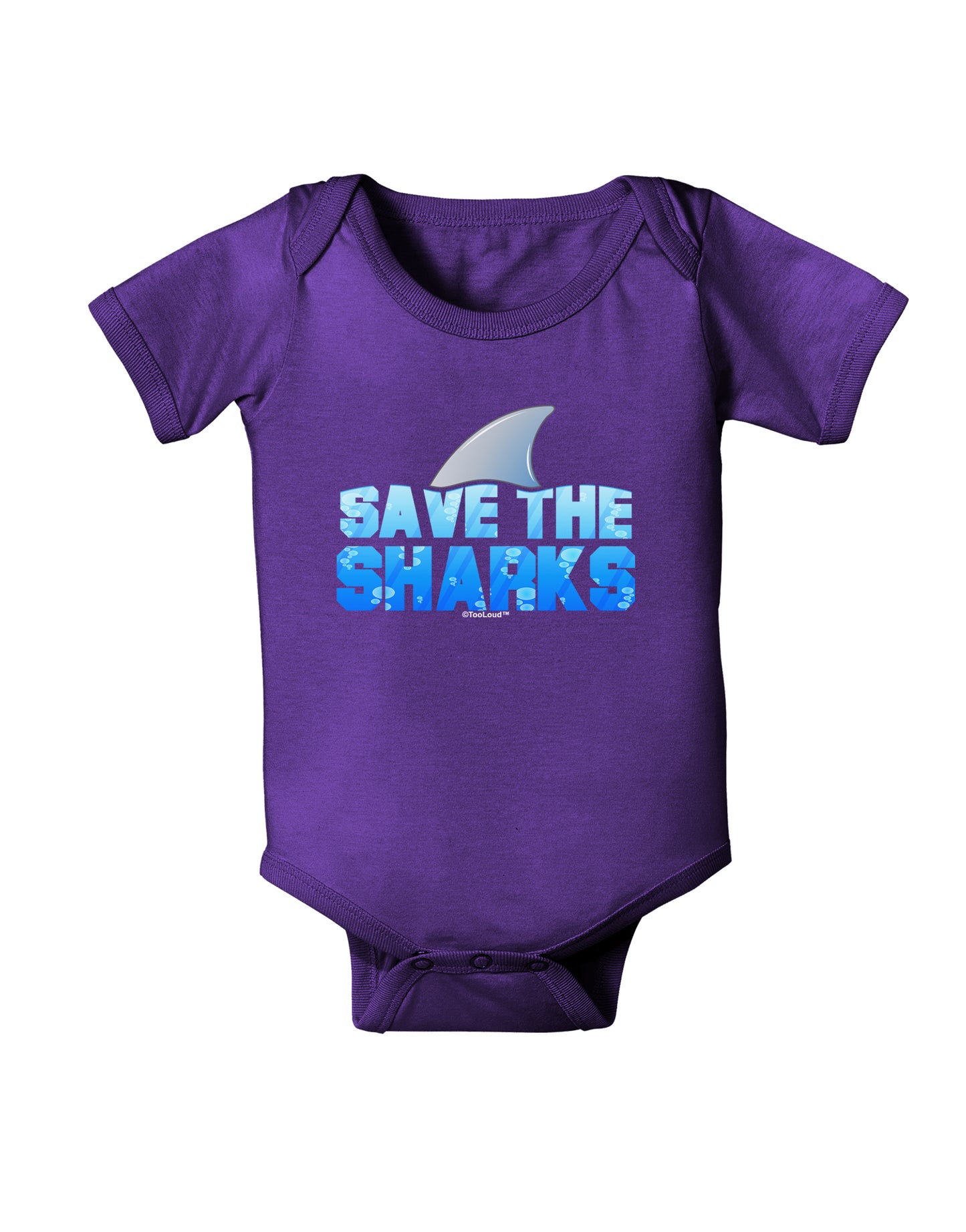 Save The Sharks - Fin Color Baby Bodysuit Dark by TooLoud-Baby Romper-TooLoud-Purple-06-Months-Davson Sales
