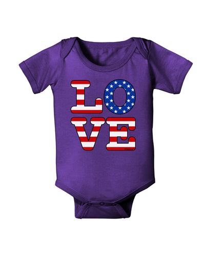 American Love Design Baby Bodysuit Dark by TooLoud-Baby Romper-TooLoud-Purple-06-Months-Davson Sales