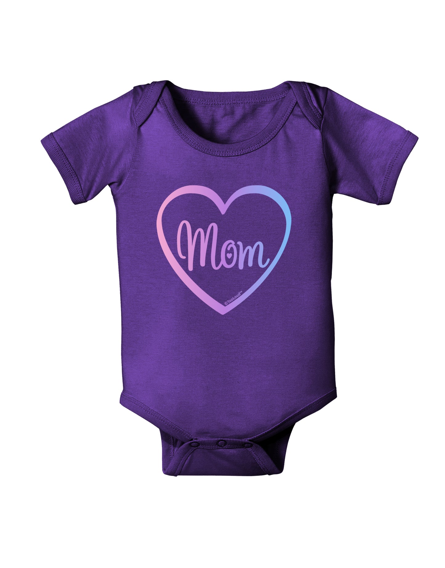 Mom Heart Design - Gradient Colors Baby Bodysuit Dark by TooLoud-Baby Romper-TooLoud-Purple-06-Months-Davson Sales