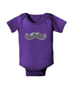 Big Gray Mustache Baby Bodysuit Dark-Baby Romper-TooLoud-Purple-06-Months-Davson Sales