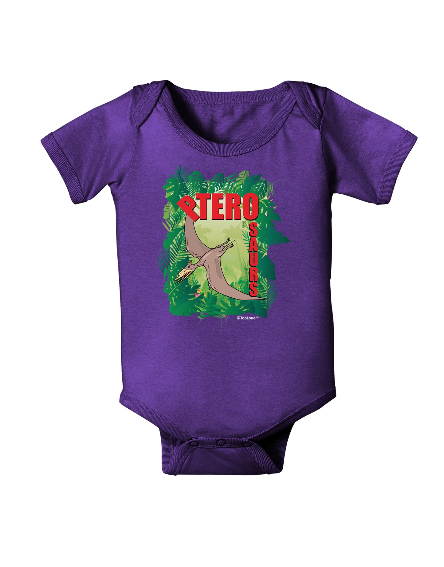 Pterosaurs - With Name Baby Bodysuit Dark by TooLoud-Baby Romper-TooLoud-Purple-06-Months-Davson Sales