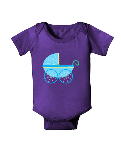 Baby Boy Carriage Baby Bodysuit Dark-Baby Romper-TooLoud-Purple-06-Months-Davson Sales