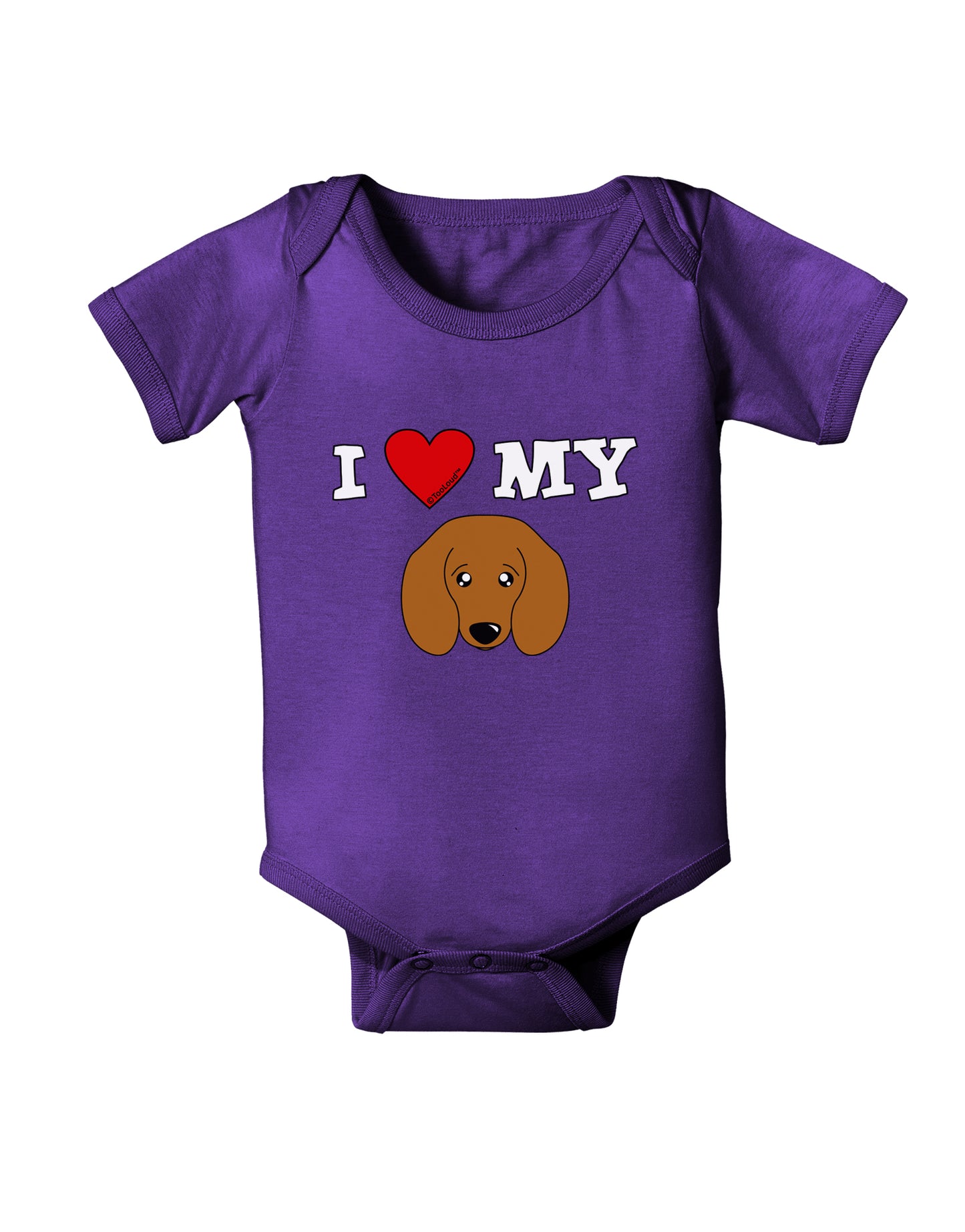 I Heart My - Cute Doxie Dachshund Dog Baby Bodysuit Dark by TooLoud-Baby Romper-TooLoud-Purple-06-Months-Davson Sales